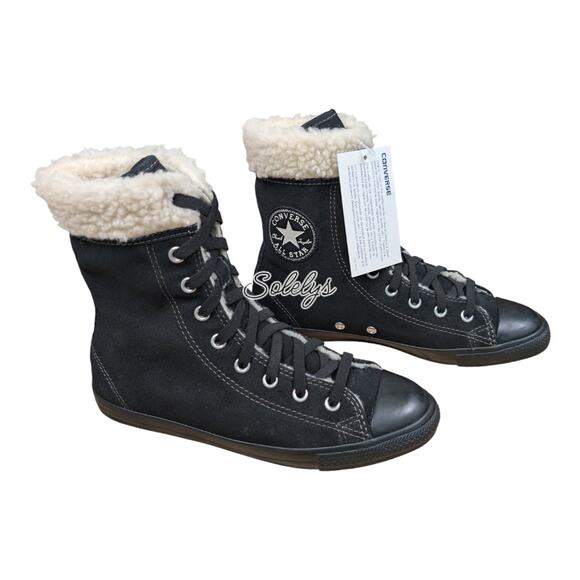 Converse 2014 CT Dainty Suede Shearling Trim XHI Extra High Black Sneaker 6 NWT - Picture 5 of 11